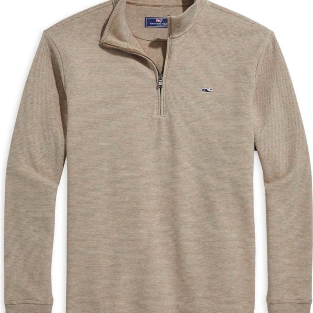 Vineyard Vines Men's Beige Zip-Up Sweater